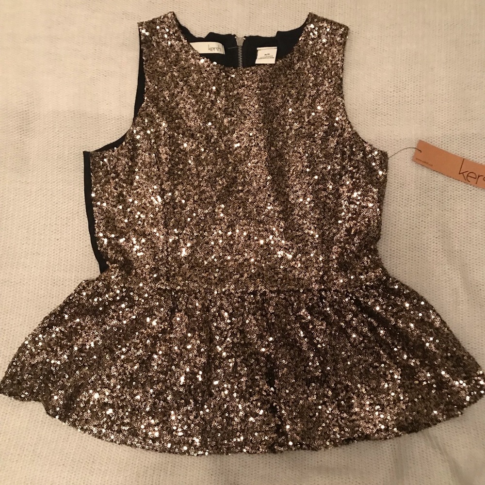 Sequin peplum top